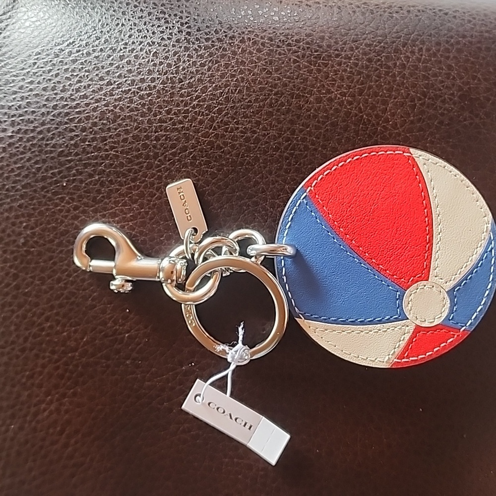 Coach Multicolor Beach Ball Keychain NWT - Picture 6 of 6